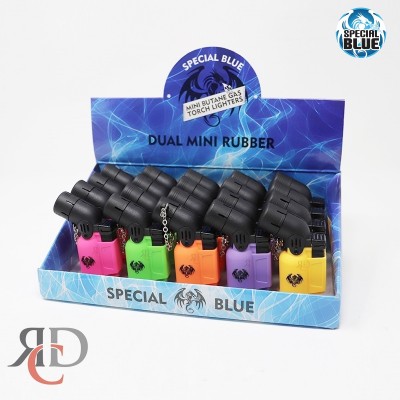 SPECIAL BLUE DUAL MINI RUBBER LIGHTER LT126 20CT/ DISPLAY